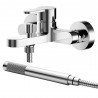Arvan Chrome Wall Mounted Bath Shower Mixer With Kit
