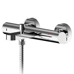 Arvan Chrome Wall Mounted Thermostatic Bath Shower Mixer