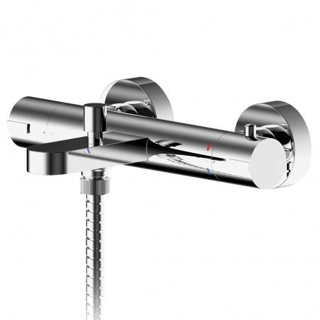 Arvan Chrome Wall Mounted Thermostatic Bath Shower Mixer