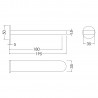 Arvan Chrome Bath Spout - 205mm (d) x 45mm (w) x 45mm (h) - Technical Drawing