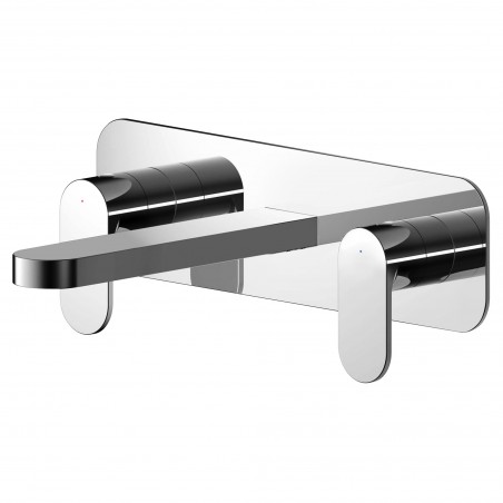 Binsey Wall Mounted 3 Tap Hole Basin Mixer With Wall Plate