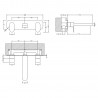 Binsey Wall Mounted 3 Tap Hole Basin Mixer With Wall Plate - Technical Drawing