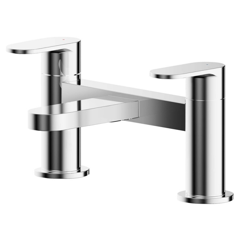 Binsey Twin Flat Lever Deck Mounted Bath Filler