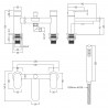 Binsey Deck Mounted Bath Shower Mixer With Kit - Technical Drawing