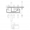 Binsey Deck Mounted 5 Tap Hole Bath Shower Mixer - Technical Drawing