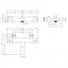 Binsey Wall Mounted Thermostatic Bath Shower Mixer - Technical Drawing