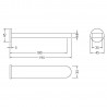 Binsey Bath Spout - 195mm (d) x 45mm (w) x 45mm (h) - Technical Drawing