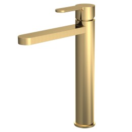 Arvan Brushed Brass High-Rise Mono Basin Mixer
