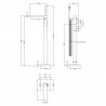 Windon 880mm (h) Matt Black Freestanding Bath Shower Mixer - Technical Drawing