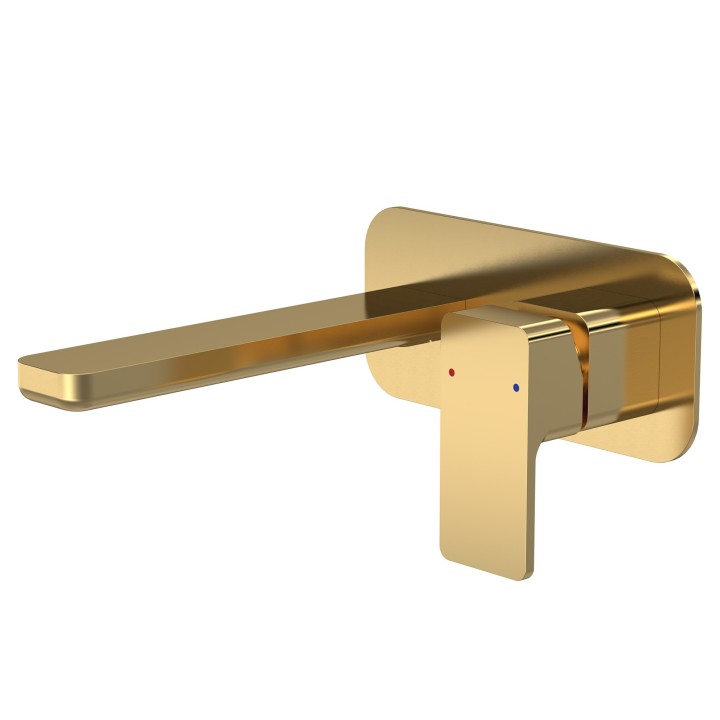Windon Wall Mounted 2 Tap Hole Basin Mixer With Wall Plate