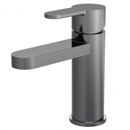 Arvan Brushed Pewter Mono Basin Mixer With Push Button Waste