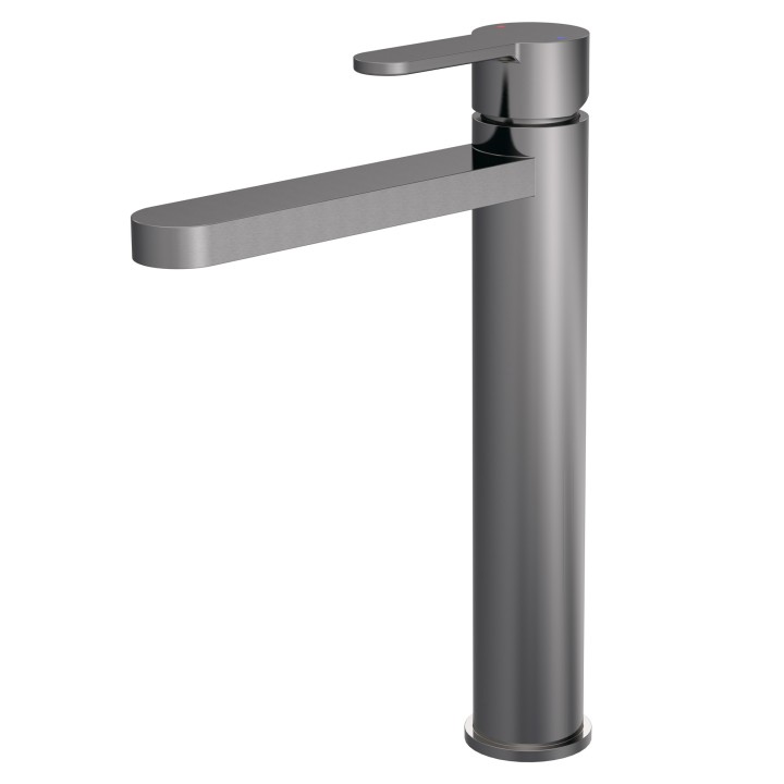 Arvan Brushed Pewter High-Rise Mono Basin Mixer (No Waste)