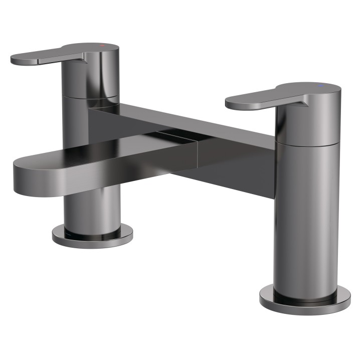 Arvan Brushed Pewter Deck Mounted Bath Filler