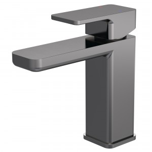 Windon Mono Basin Mixer With Push Button Waste - Brushed Pewter