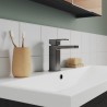 Windon Mono Basin Mixer With Push Button Waste - Brushed Pewter - Insitu