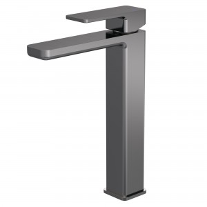 Windon High-Rise Mono Basin Mixer (No Waste) - Brushed Pewter