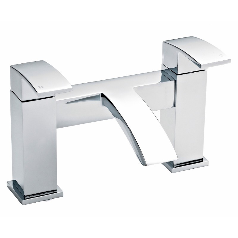 Vibe Twin Lever Bath Filler Tap Deck Mounted