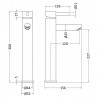 Series 2 Tall Mono Basin Mixer Tap Single Handle - Technical Drawing