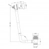 Single Lever Chrome "Freeflow" Bath Filler with Waste (Suitable for baths up to 10mm thick) - Technical Drawing