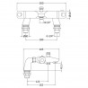 Reef Bath Shower Mixer Tap - Technical Drawing