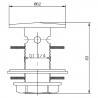 Flip Top Basin Waste Slotted - Technical Drawing
