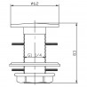 Unslotted Flip Top Basin Waste - Technical Drawing