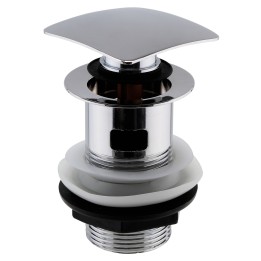 Square Push Button Basin Waste Slotted