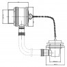 Bath Waste & Overflow with Chrome Plug and Ball Chain (Suitable for baths up to 5mm thick) - Technical Drawing