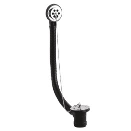 Chrome Luxury Bath Waste with Overflow Brass Plug & Ball Chain (Suitable for baths up to 5mm thick)