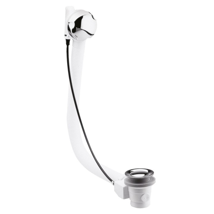 Pop Up Bath Waste with overflow (Suitable for bath's up to 10mm thick)