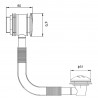 Push Button Bath Waste & Overflow (Suitable for baths up to 3mm thick) - Technical Drawing