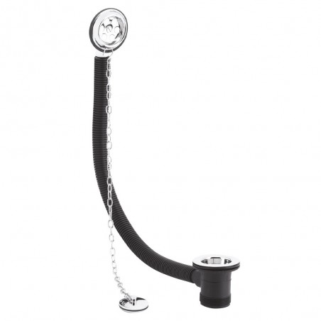 Luxury "Retainer" Bath Waste with Overflow Brass Plug & Link Chain (Suitable for baths up to 20mm thick)