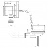 Extended Retainer Bath Waste Overflow & Brass Plug with Link Chain (Suitable for baths up to 20mm thick) - Technical Drawing