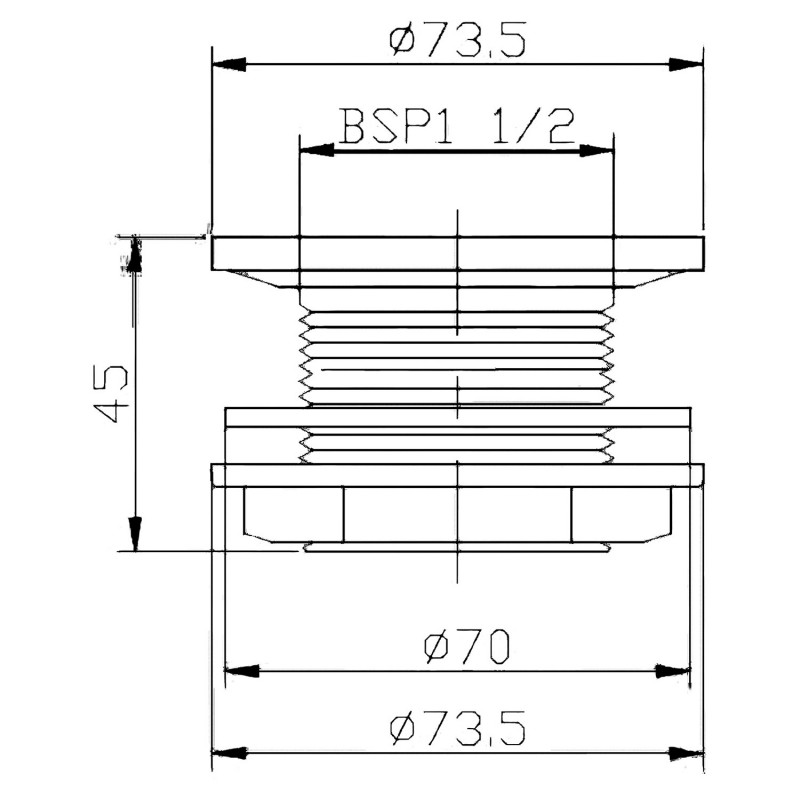 Easyclean Shower Tray Waste - Technical Drawing