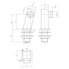 Square Deck Mounting Legs - Technical Drawing