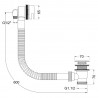 Square "Freeflow" Bath Filler Waste and Overflow (Suitable for baths up to 18mm thick) - Technical Drawing
