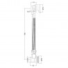 Chrome "Freeflow" Bath Filler Pop-Up Waste and Overflow (Suitable for baths up to 20mm thick) - Technical Drawing