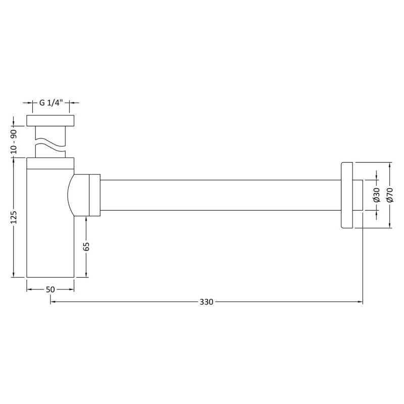 Minimalist Bottle Trap - Technical Drawing