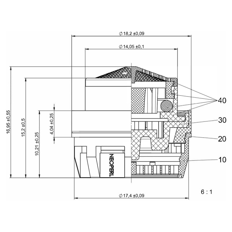 Flow Regulator And Adaptor (Monos) - Technical Drawing