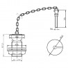 Basin Waste With Brass Plug & Link Chain - Technical Drawing