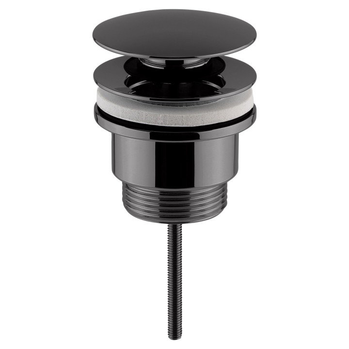 Universal Push Button Basin Waste Slotted & Un-Slotted - Brushed Pewter