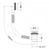 Wastes & Extras Click Clack Bath Waste With Easyclean Removable Grid - Technical Drawing