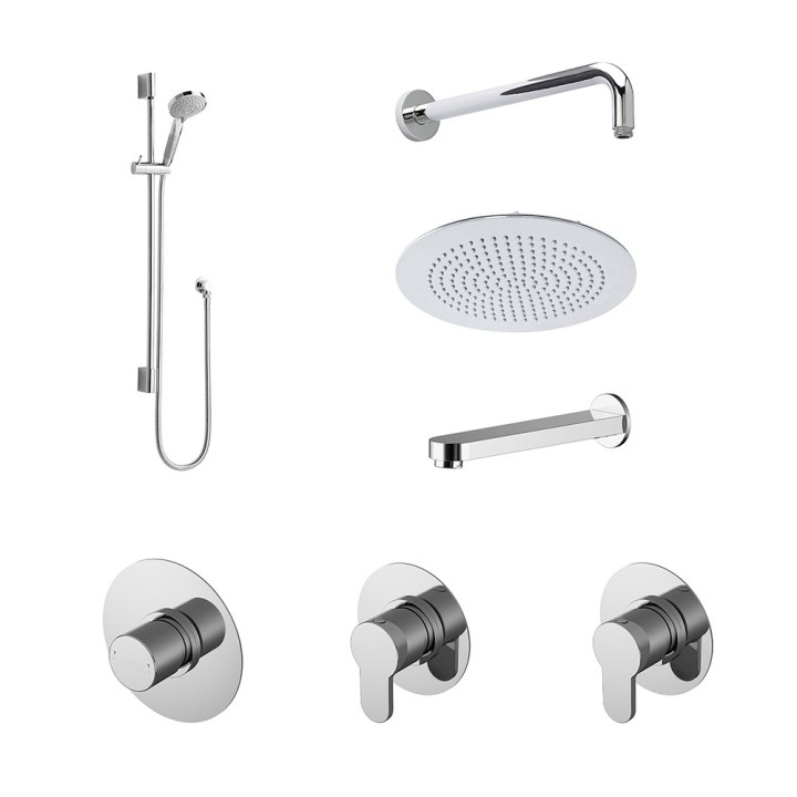 Arvan 3 Outlet Shower Bundle With Stop Tap & Diverter