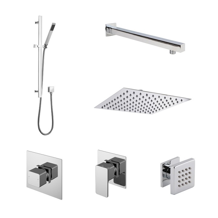 Windon Slide Rail Overhead Shower & Body Jet Bundle