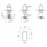 Windon Concealed Diverter 2/3/4 Way - Technical Drawing