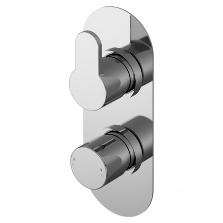 Arvan Chrome Twin Thermostatic Shower Valve With Diverter