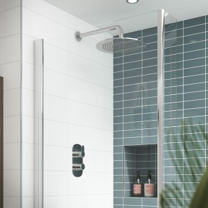 "Arvan" Chrome Twin Thermostatic Shower Valve With Diverter