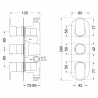 Binsey Dual Thermostatic Shower Valve - Technical Drawing