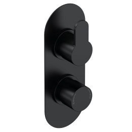 Arvan Black Twin Thermostatic Shower Valve With Diverter