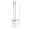 Matt Black Round Ceiling-Mounted Arm 150mm - Technical Drawing